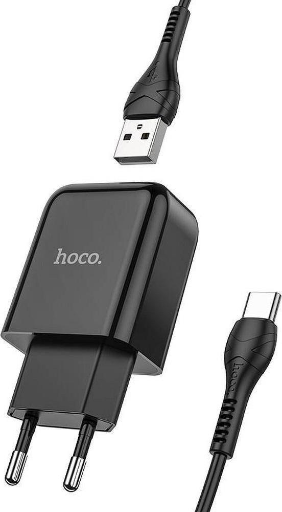 Karikues rrjeti Hoco N2, 1x USB-A 5V 2A, me kabllo USB-C 1m, i bardhë