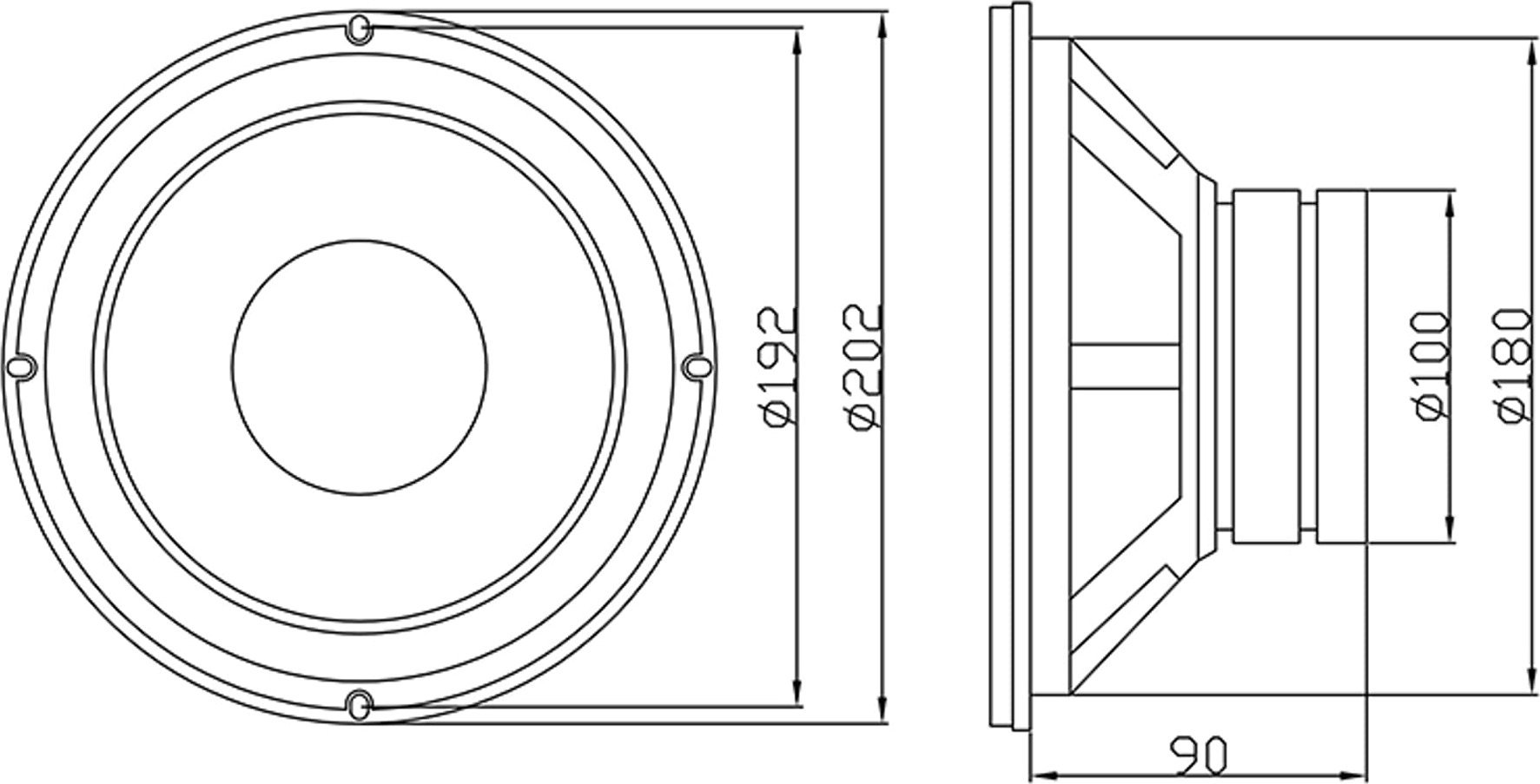 Вуфер BLOW GDN 20, 300W, 8\", црн бас