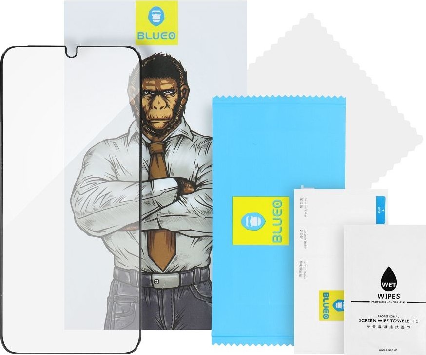 Xham mbrojtës 5D Mr. Monkey Glass për iPhone 15 Plus, full cover, 0.26mm, transparent