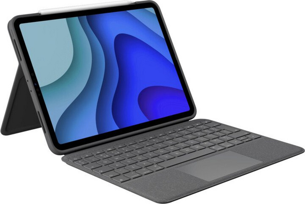 [OUTLET] Mbrojtëse Logitech Folio Touch me tastierë për Apple iPad Pro 11 " (gjenerata 1,2,3), UK, e hirtë