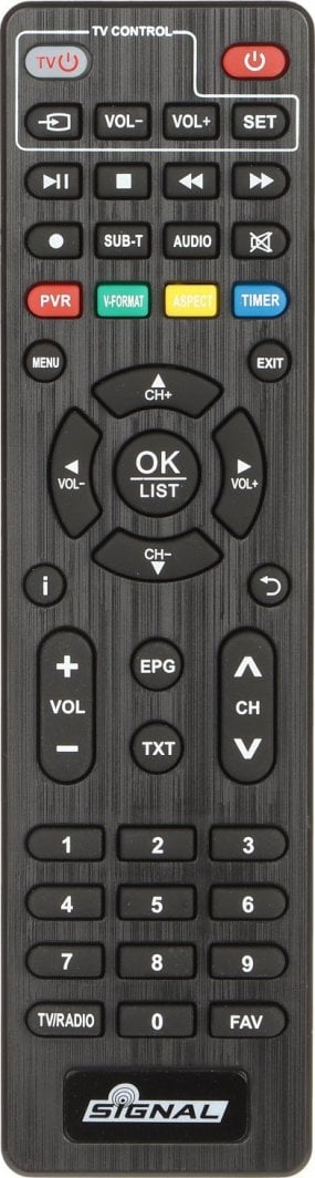 Pilot televizori RTV Signal PILOT-T2, për tunerë T2 SIGNAL SERIES, i zi