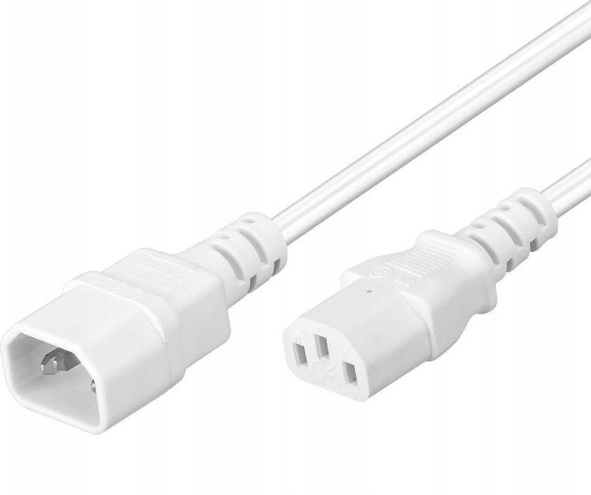 Кабел продолжен PremiumCord C13 во C14, 230V, 1m, бел