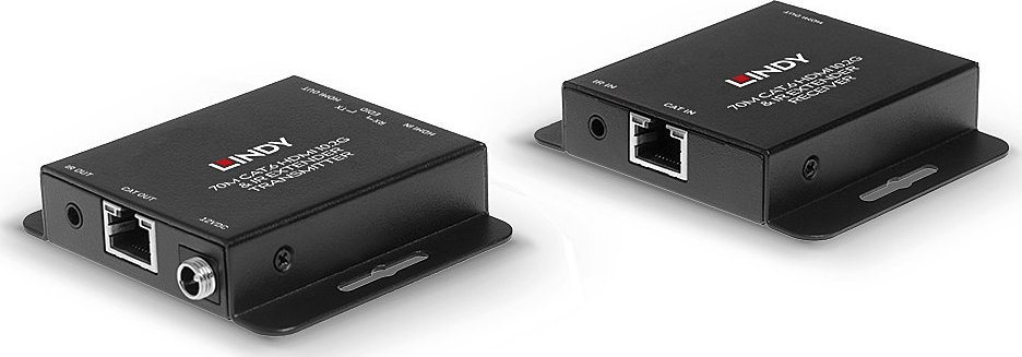 Sistem transmetimi HDMI Lindy I/O Extender 38208, 4K, deri 50m CAT6, i zi
