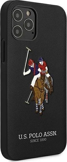 Mbështjellëse US Polo USHCP12LPUGFLBK për iPhone 12 Pro Max Polo Embroidery Collection, e zezë