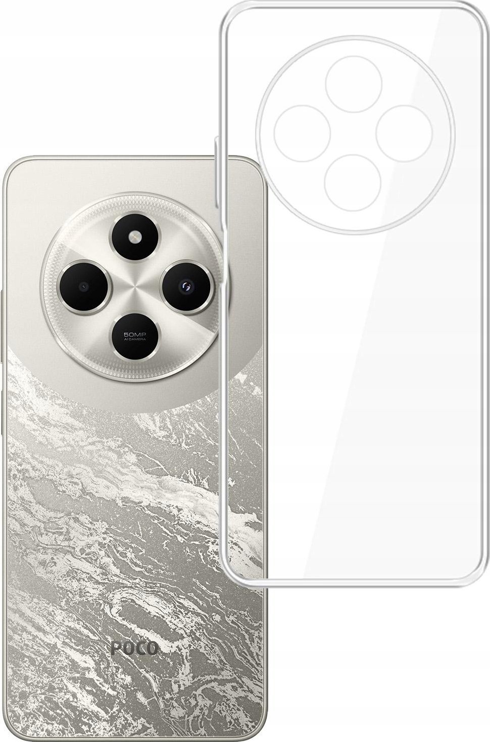 Kapak telefoni 3MK Clear Case për Xiaomi Poco C75, plastikë transparente, ultra i hollë, transparent