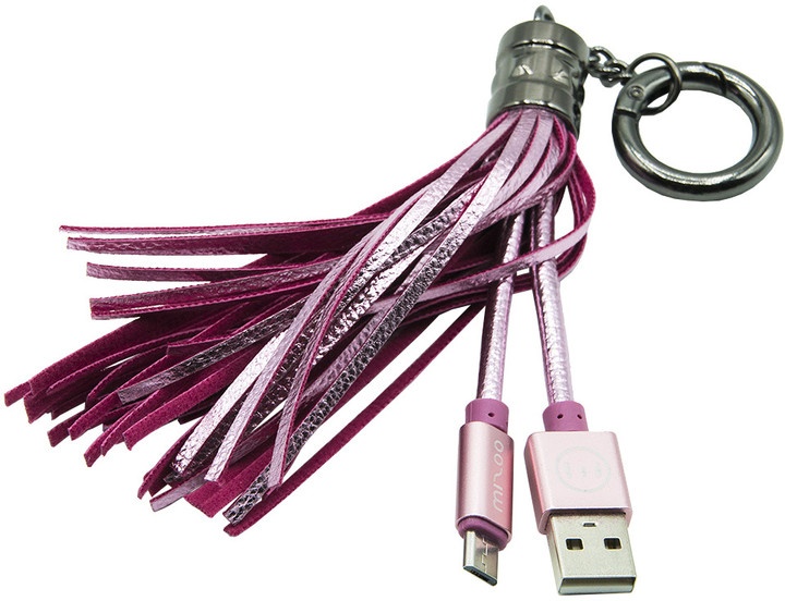 Kabllo MIZOO X900, USB-A në Micro USB, rozë