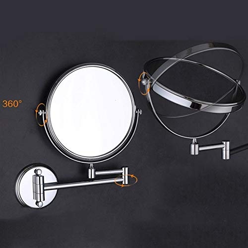 Pasqyrë muri FCS, 3X zmadhim, 8", dyanshe, Brushed nikel