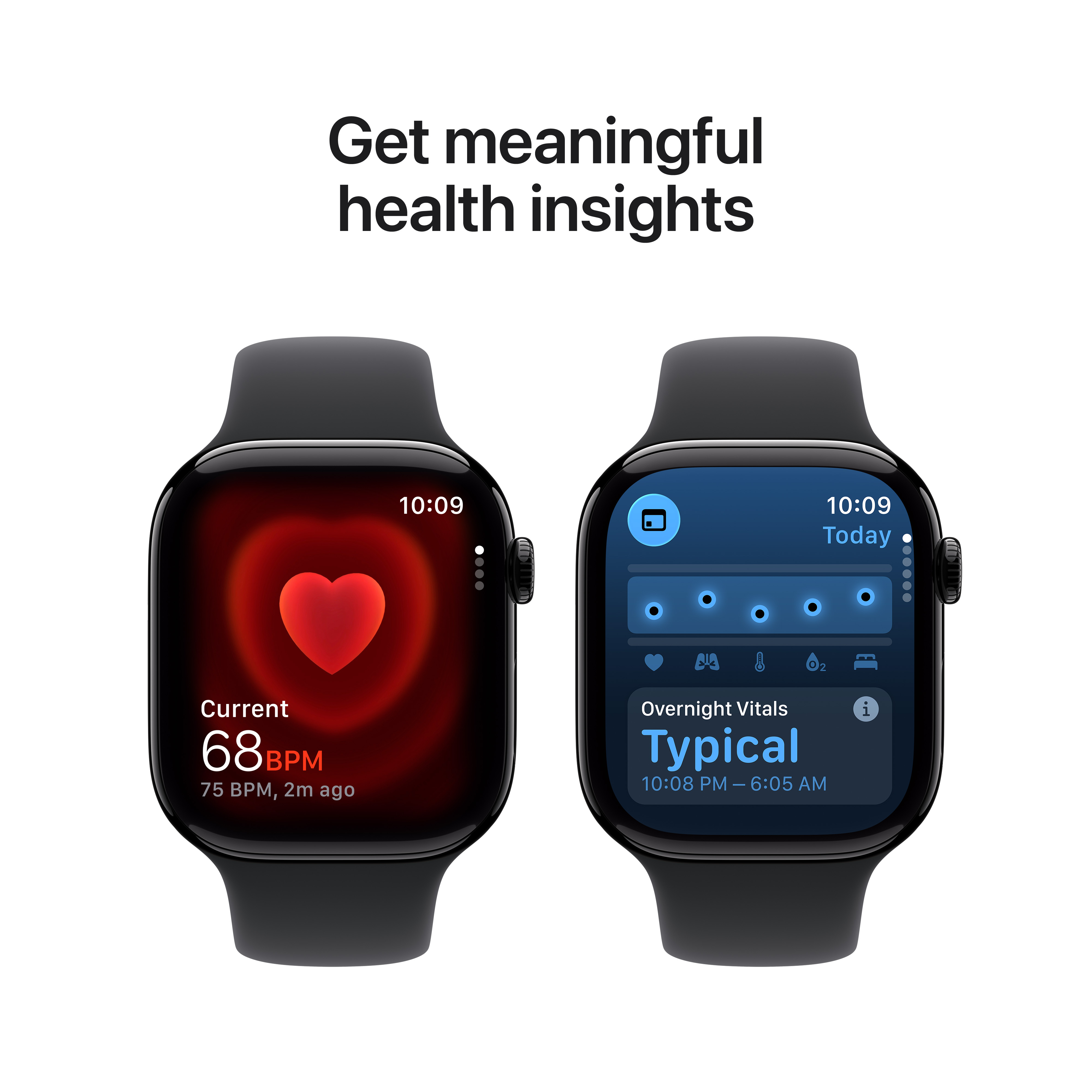 Apple Watch S11 GPS 46mm Jet Black Aluminium Case with Black Sport Band, S/M