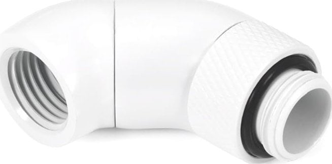 Адаптер за агол на вода Alphacool Eiszapfen Double 45°, G1/4 машки во женски, бел