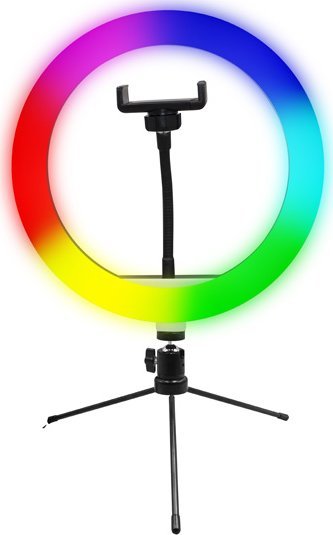 Dritë unazore Powerton WPRL1RGB, 10", LED RGB, me triped