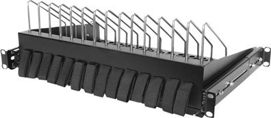 Raft i zgjatueshëm Digitus për tabletë notebook dhe smartphone, për kabinet 19", metalik, i zi