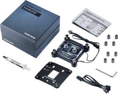 Bllok uji CPU Phanteks Glacier C370I Intel, D RGB, kapak akrilik, i zi