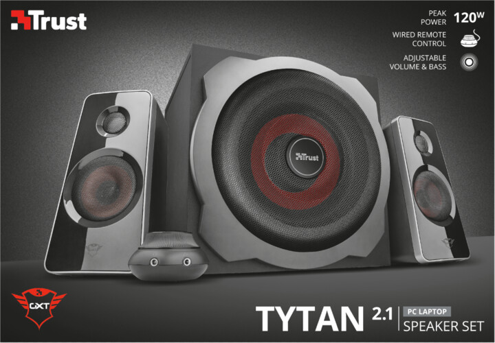 Set altoparlantësh Trust GXT 38 2.1, i zi