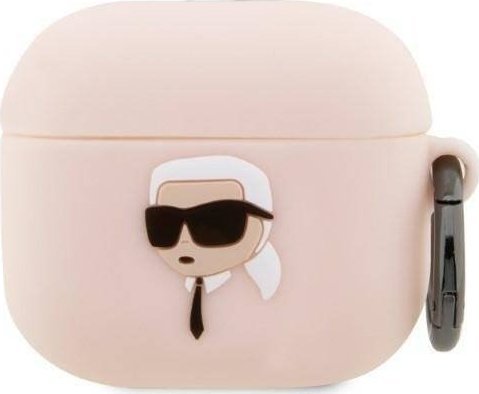 Mbulesë për kufje Karl Lagerfeld KLA3RUNIKP, për Apple AirPods 3, silikon, rozë