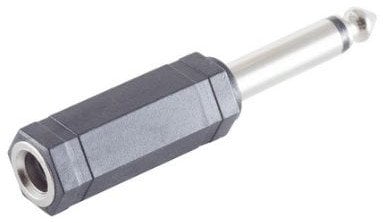 Adapter audio Microconnect, 6.35mm mashkull në 6.35mm femër, i artë