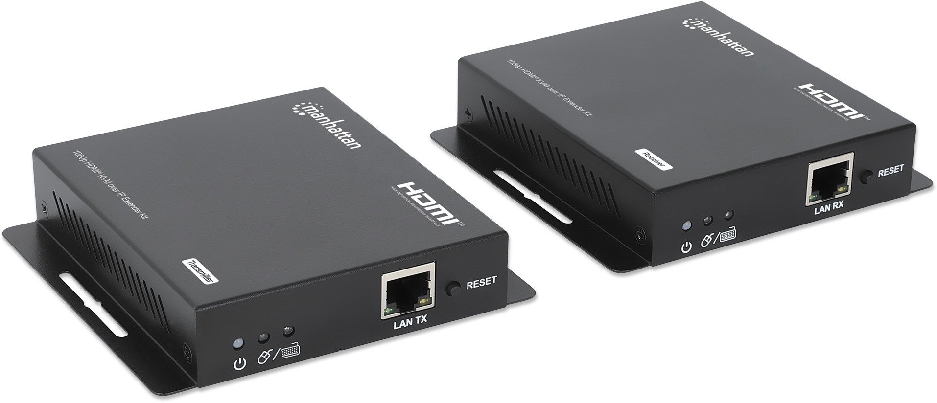 Set ekstenderi HDMI KVM Over IP Manhattan MH, Full HD 1080p, deri 120 m, i zi