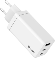 Karikues Yenkee YAC 2065, GaN, USB-A, 2x USB-C, 65W, i bardhë