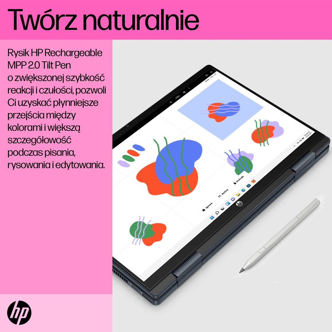 Лаптоп HP Pavilion x360, 14", Intel i5-1235U, 16 GB RAM, 512 GB SSD, црн