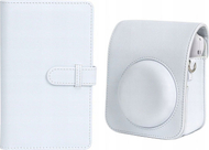 Set aksesorësh LoveInstant për Fujifilm Instax Mini 12, këllf lëkure me rrip, album 108 foto, i bardhë