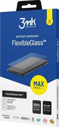Mbrojtës ekrani 3MK FlexibleGlass Max për Samsung M34 M346 5G, xham hibrid, kornizë e zezë