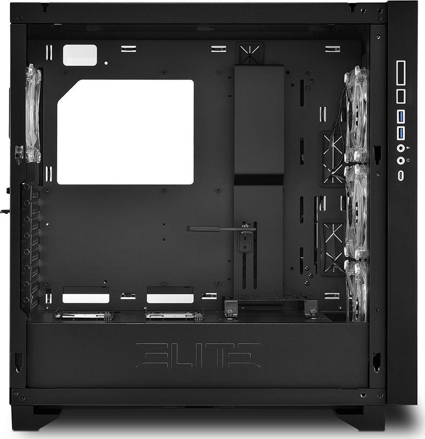 Kasë Sharkoon Elite Shark CA300H ARGB, e zezë, Full Tower