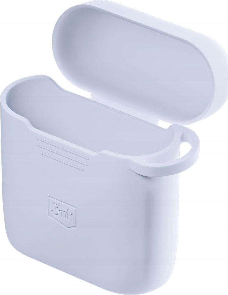 Mbajtëse silikoni 3mk për Apple AirPods 2nd gen, me karabiner, e bardhë