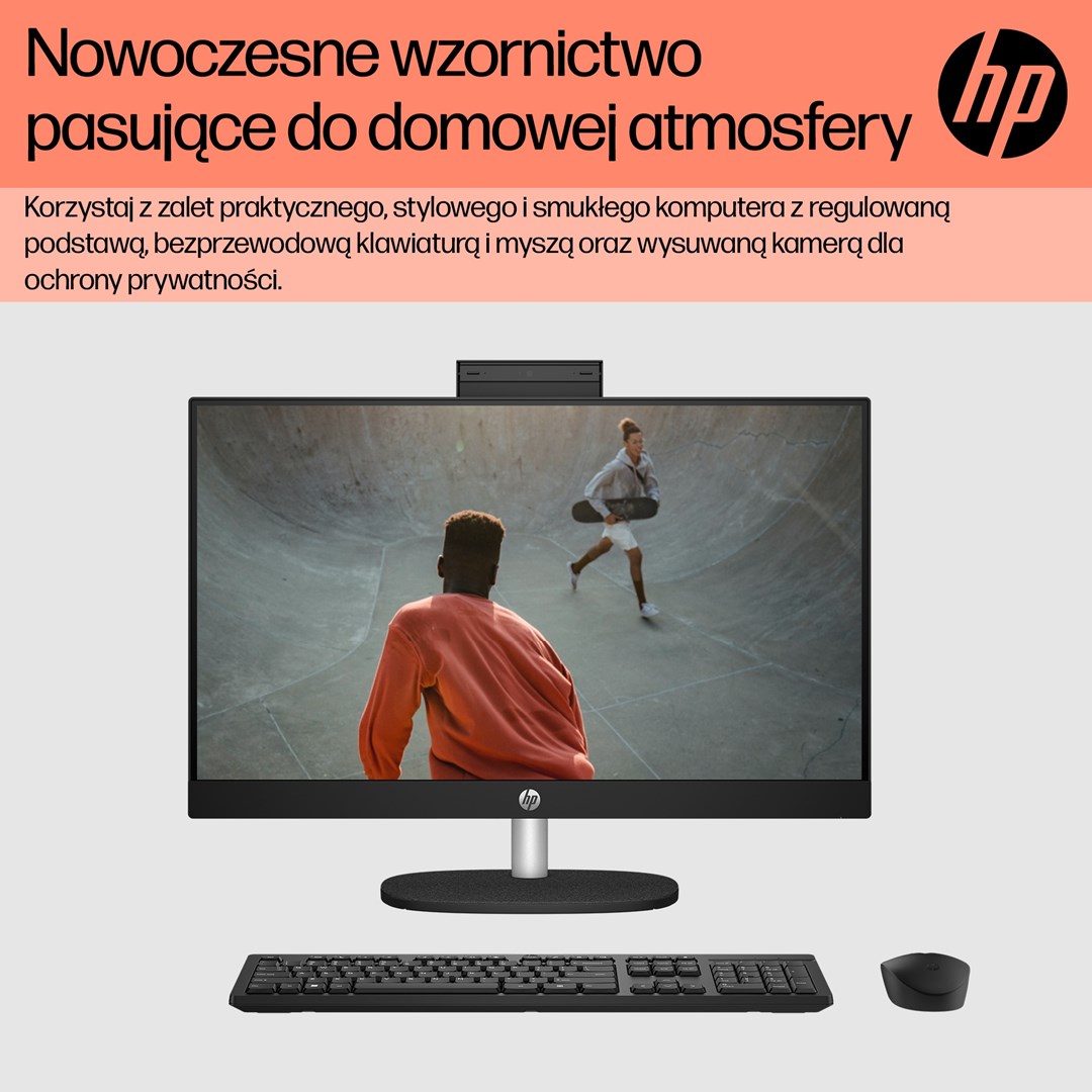 Kompjuter All-in-One HP 24-cr0008nw, Athlon Silver 7120U, 8GB, 512GB, i bardhë