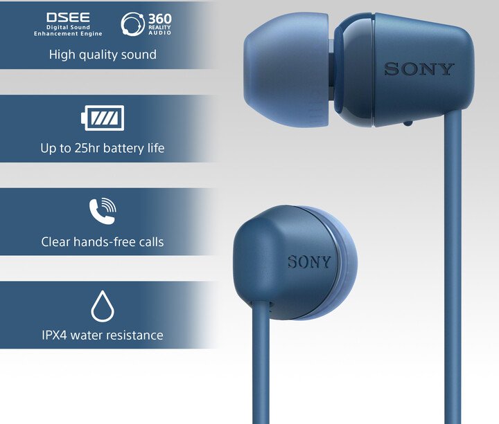 [OUTLET] Dëgjuese Sony WI-C100, të kaltra