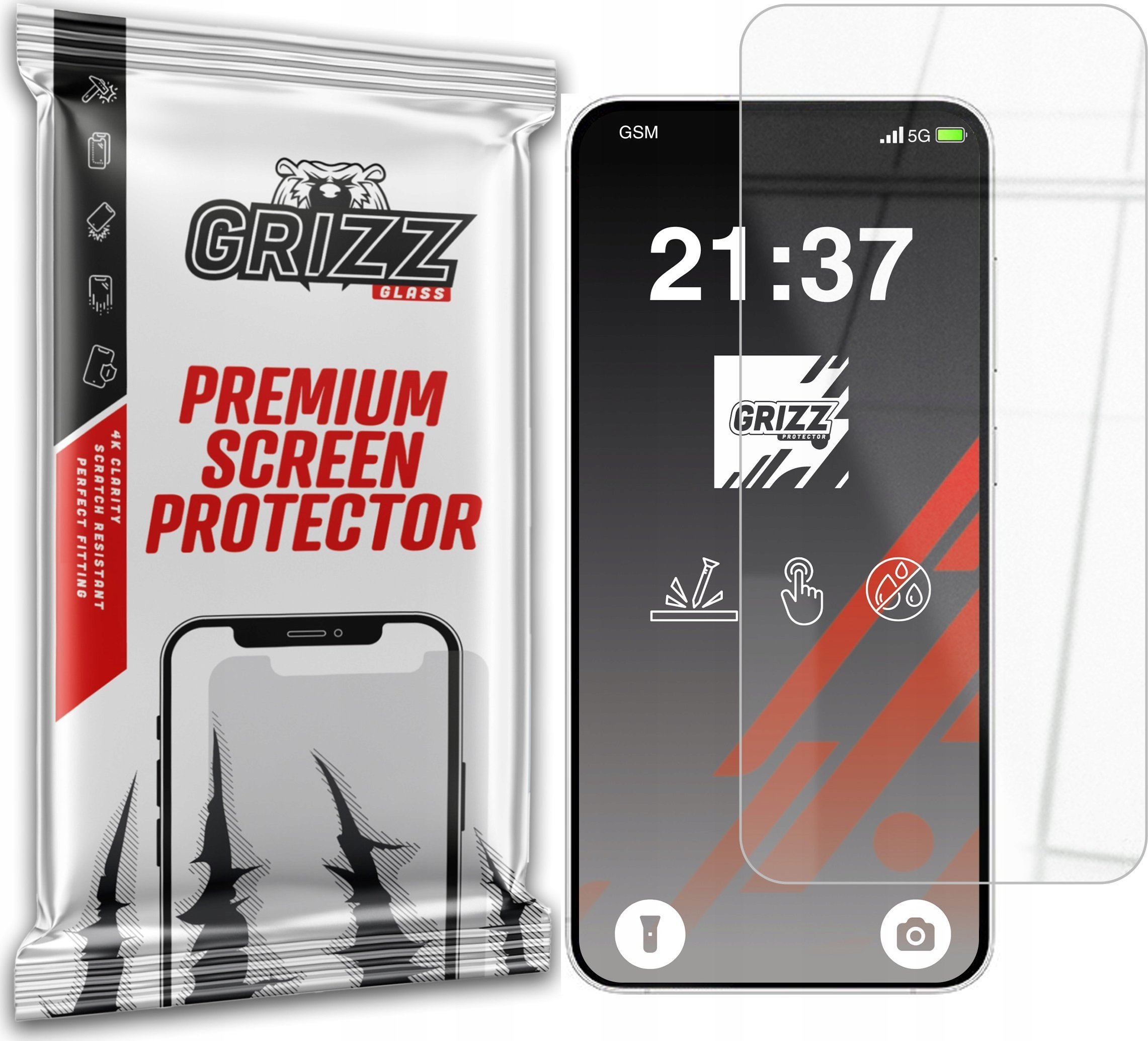 Stakllo mbrojtëse hibride GrizzProtector për Samsung Galaxy S24 FE, fortësi 9H, transparente