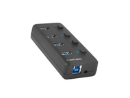 USB Hub Natec Mantis 2, 4 porte USB 3.0, e zezë