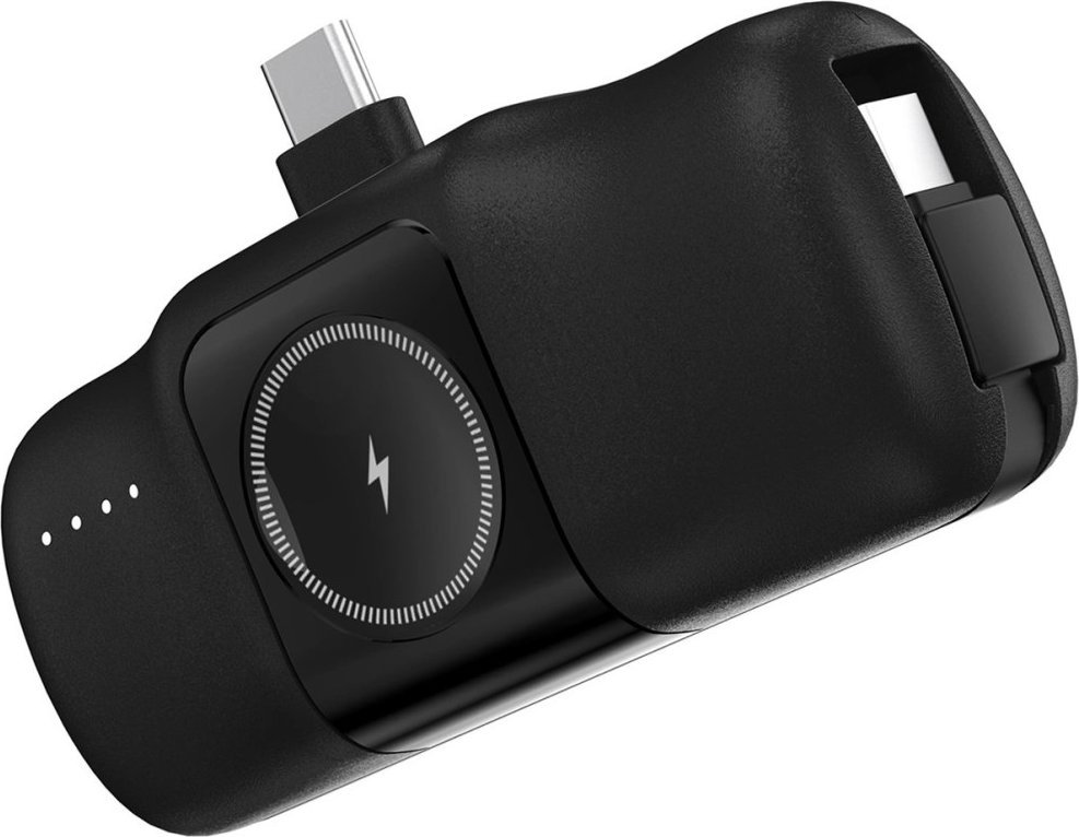 Powerbank Wozinsky WF16-YCS, 5000mAh, 15W USB-C me kabllo të integruar, i zi