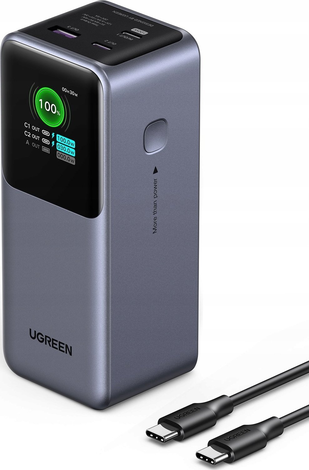 Powerbank Ugreen 20000mAh, 130W, karikim i shpejtë, gri