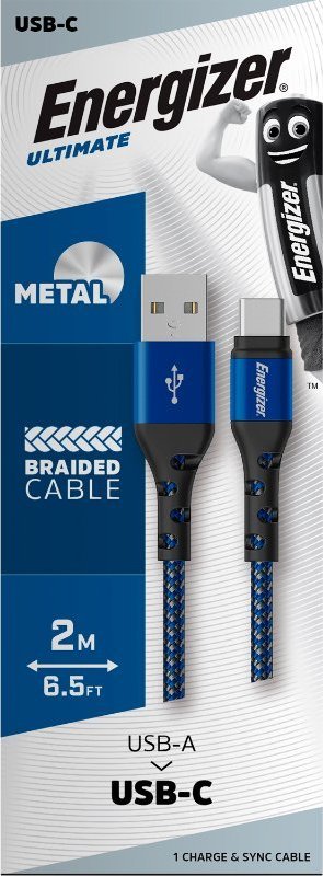 Kabllo USB Energizer C520CKBL, USB A në USB C, 2 m, blu