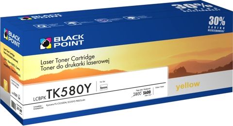 Toner zëvendësues Black Point LCBPKTK580Y/ Kyocera TK-580Y, i verdhë Toner zëvendësues Black Point LCBPKTK580Y/ Kyocera TK-580Y, i verdhë