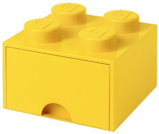 Kuti ruajtje me sirtar LEGO, e verdhë