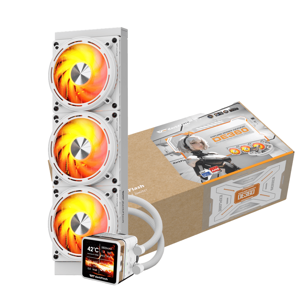 Ftohës Darkflash DE360 AIO Liquid Cooler, 360mm, i bardhë