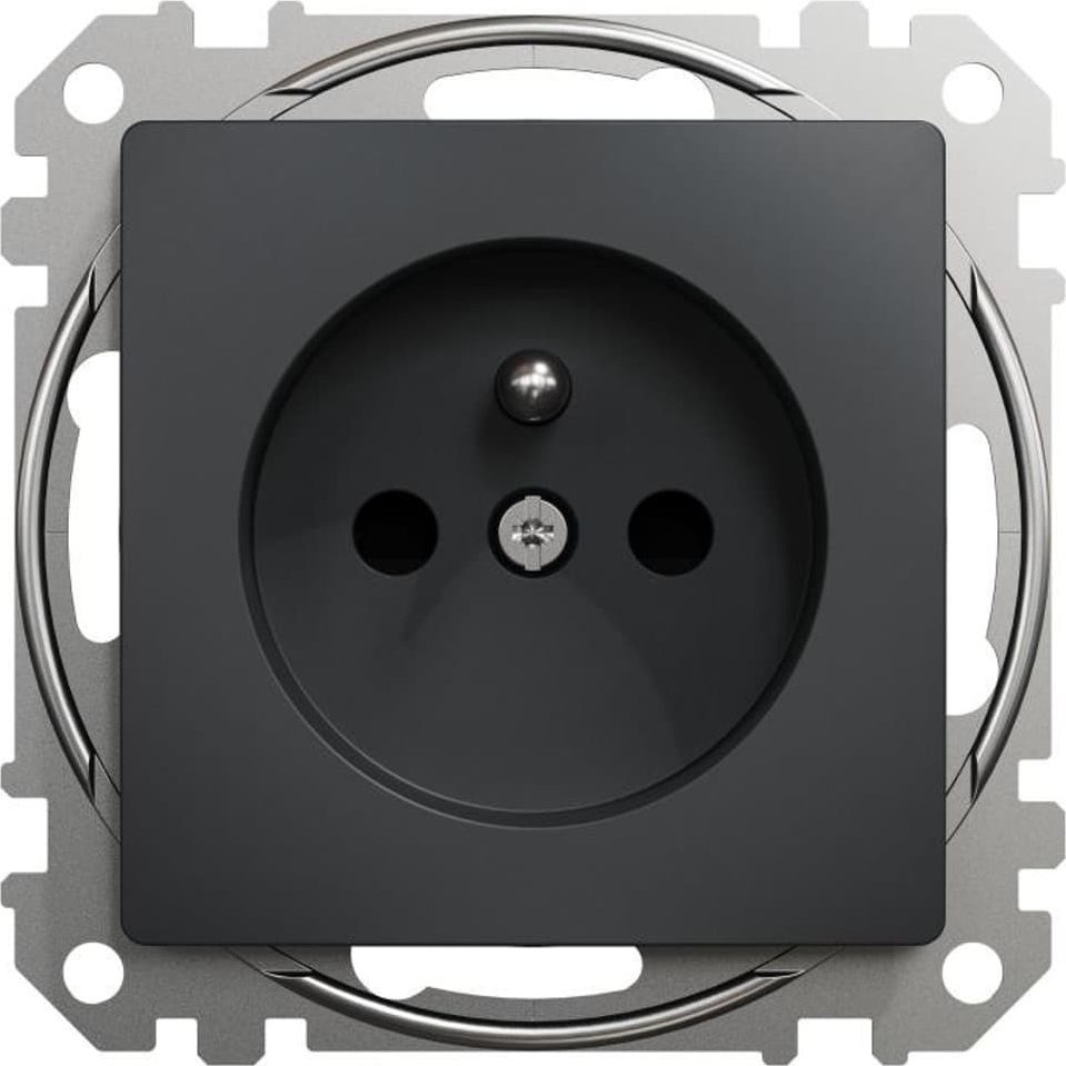 Prizë muri Schneider Electric Sedna Design Elements GN.1-KR.Z/U, 2P+PE, 16A, anthracite