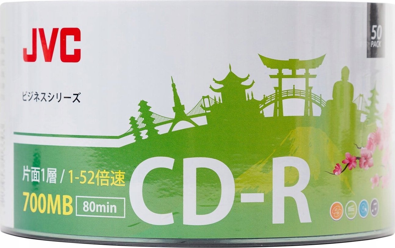 Disqe CD-R JVC Logo, 700MB, 52x, 50 copë