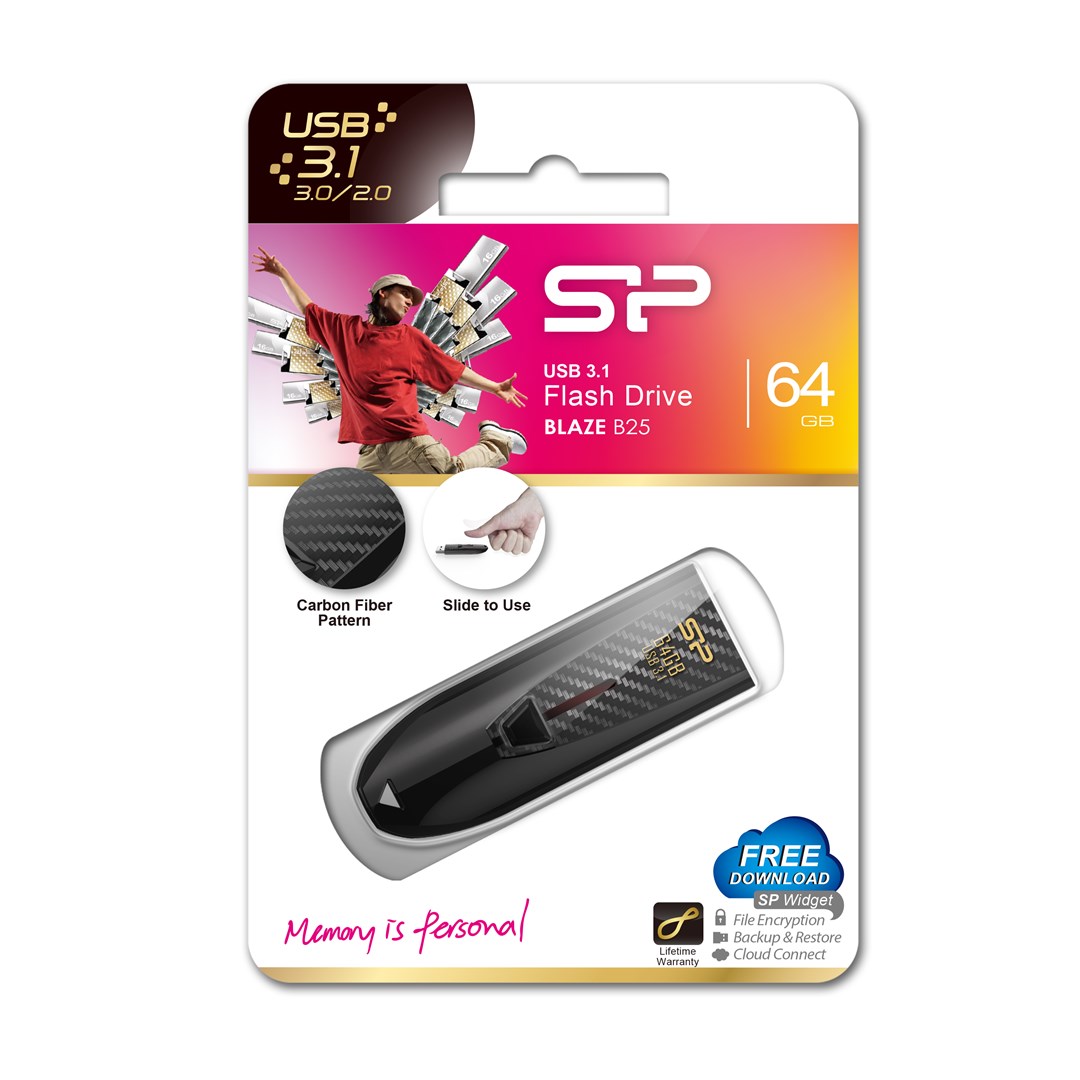 USB SILICON POWER Blaze B25 Pendrive, 64 GB, USB Typu-A