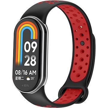 Спортска ременка Eternico за Xiaomi Smart Band 8 9, силикон, црна со црвена