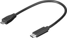 Përshtatëse USB PremiumCord, USB 3.1 Type-C në Micro-B, 0.2 m, kur31-02, e zezë