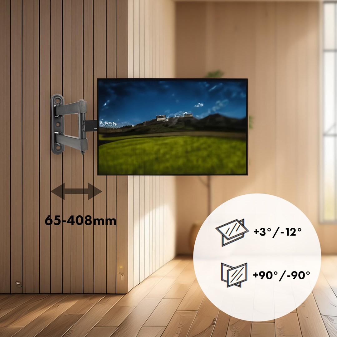 Mbajtëse muri për TV Maclean MC-418, 23-43", 30kg, e zezë