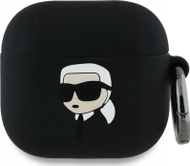 Kapak silikon për kufje Karl Lagerfeld 3D Karl Head për AirPods 4, i zi