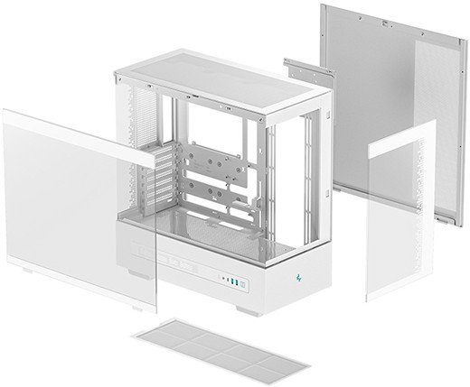 Kутии компјутери DeepCool CH690 Tower, ATX, дигитален екран, бела