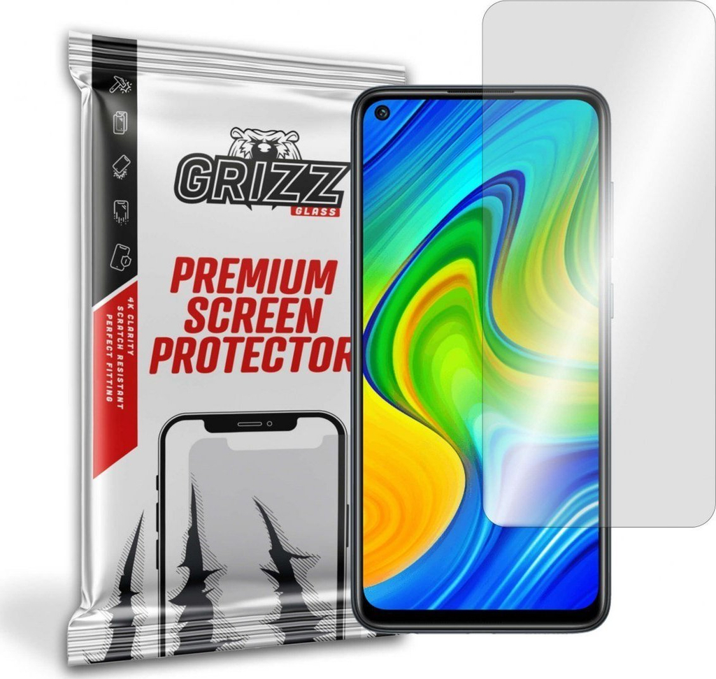 Xham mbrojtës GrizzGlass Hybrid Glass, për Xiaomi Redmi Note 9 5G, transparent