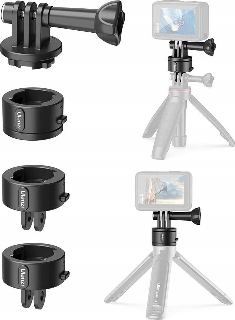 Set quick release për kamera sportive Ulanzi Go-Quick II Basic, pllakë magnetike, montim 1/4", i zi