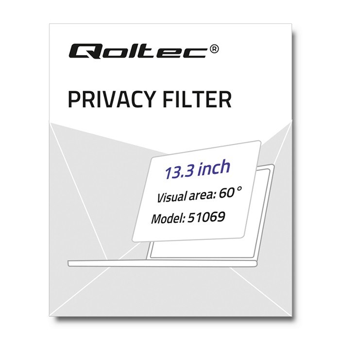 Filtër privatësie për monitor Qoltec 51069, 13.3", transparent