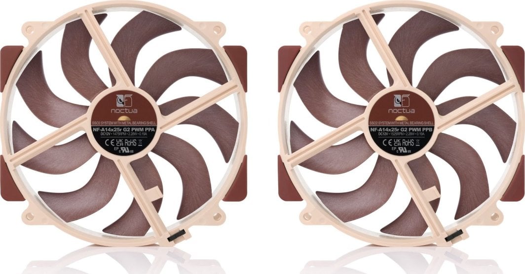 Ventilator PC Noctua NF-A14x25r G2 PWM Sx2 PP, 140mm, set 2 copë, kafe
