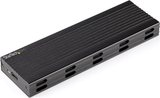 Kuti e jashtme SSD StarTech.com, USB C 10Gbps, M.2 NVMe SATA, alumini e zezë