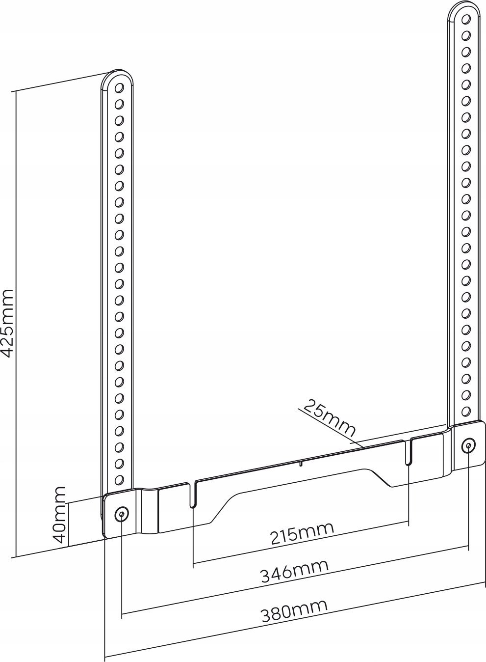 Mbajtëse VESA për soundbar Maclean MC-975, për Sonos Ray, deri 2kg, e zezë